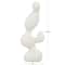 18" White Polystone Abstract Curved Shaped Sculpture Décor